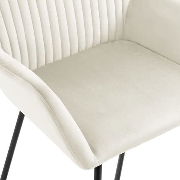 Maison Exclusive - Spisestole sæt af 6 cremevelour Grädde