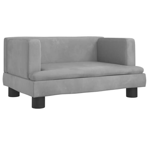 Maison Exclusive - Ljusgrå hundsäng 60x40x30 cm sammet ljusgrått
