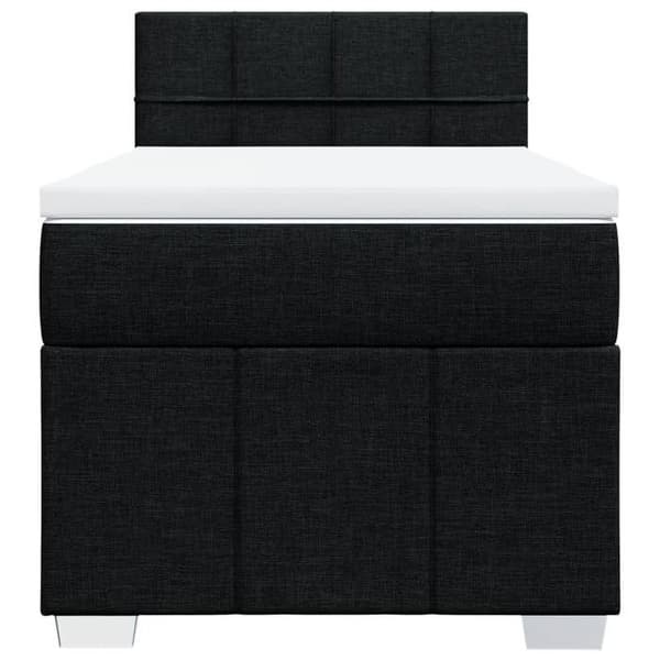 Sengestel med madras - Eksklusivt hjem - Lamelseng - 100 x 200 cm - Sort