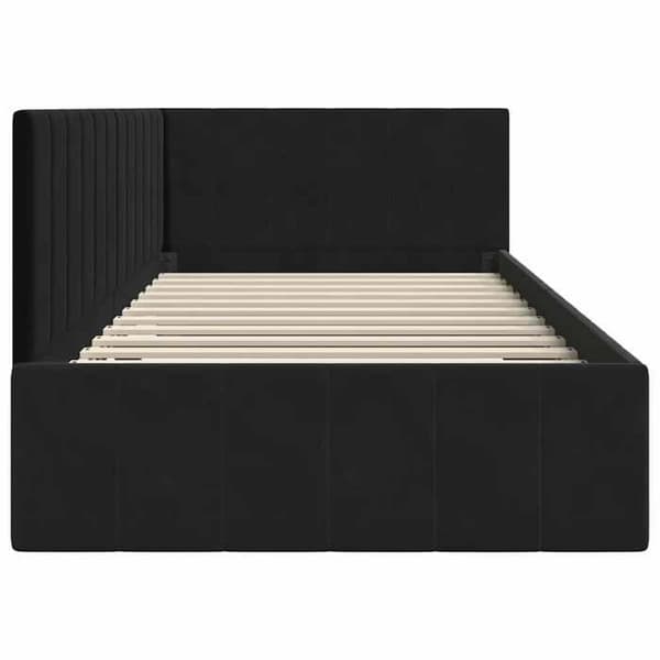 Maison Exclusive - Musta kulmasänky 100 cm x 200 cm Sametti