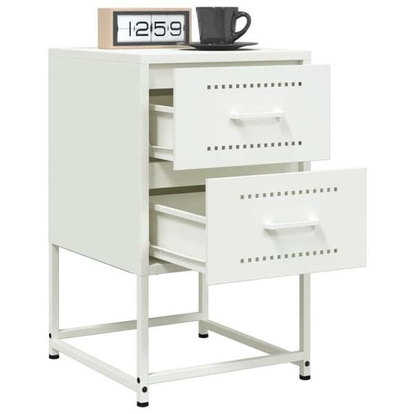 Maison Exclusive - Sängbord 2 st vit 36x39x60,5 cm stål