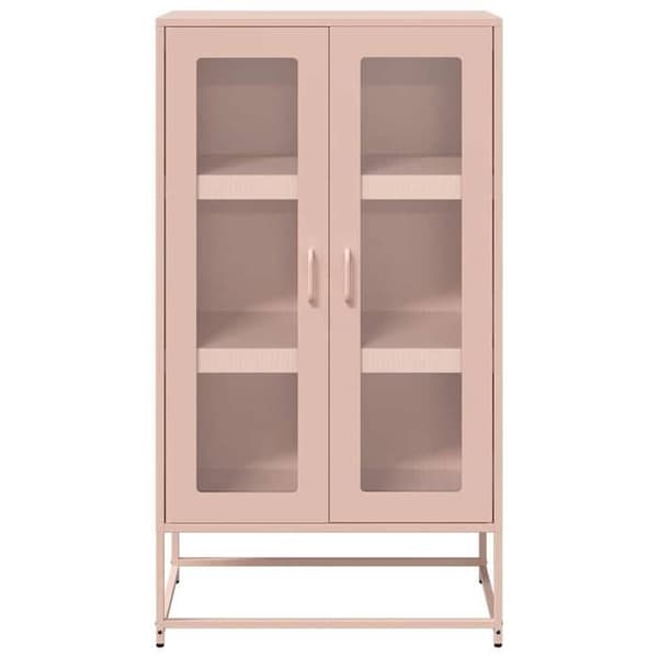 Maison Exclusive - Buffé hög rosa 68x39x123 cm stål