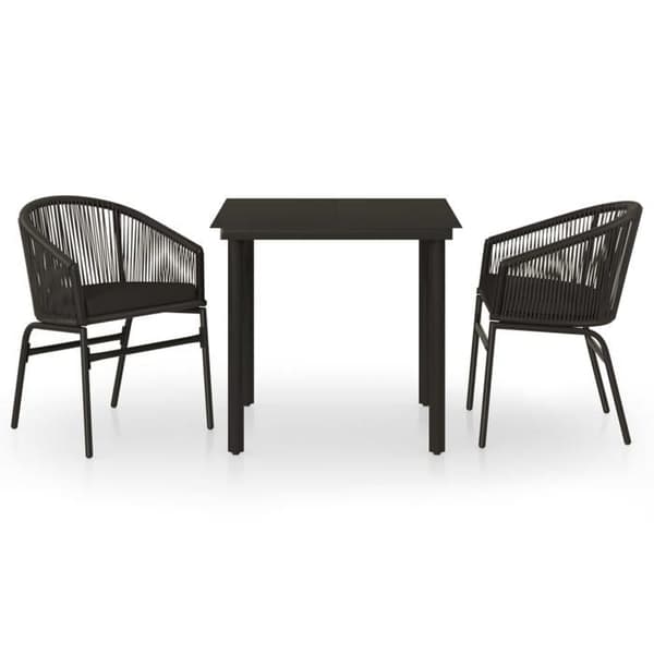 Maison Exclusive - Have spisebordssæt 3 dele Sort