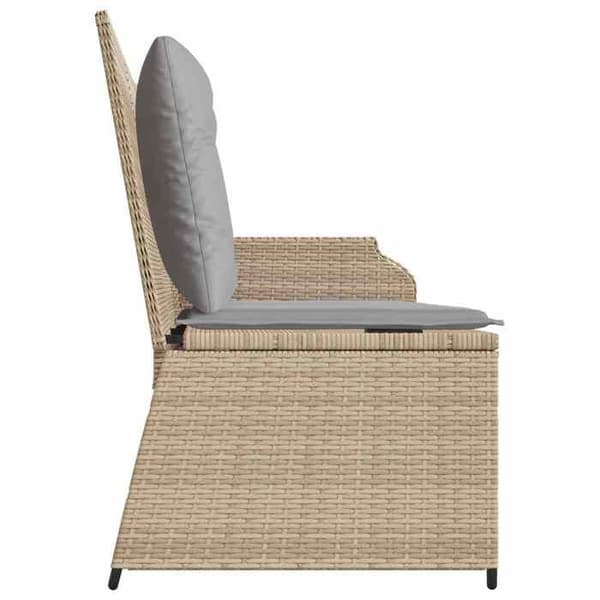 Maison Exclusive - Beige och grå trädgårdsbänk i polyrotting Beige och grå