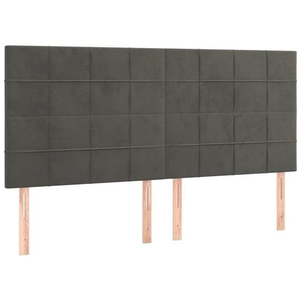 Maison Exclusive - Mörkgrå sänggavel 200 x 5 x 118/128 cm Sammet Mörkgrå