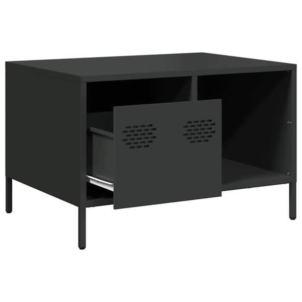 Maison Exclusive - Sort sofabord 68,5x50x43,5 cm koldvalset stål