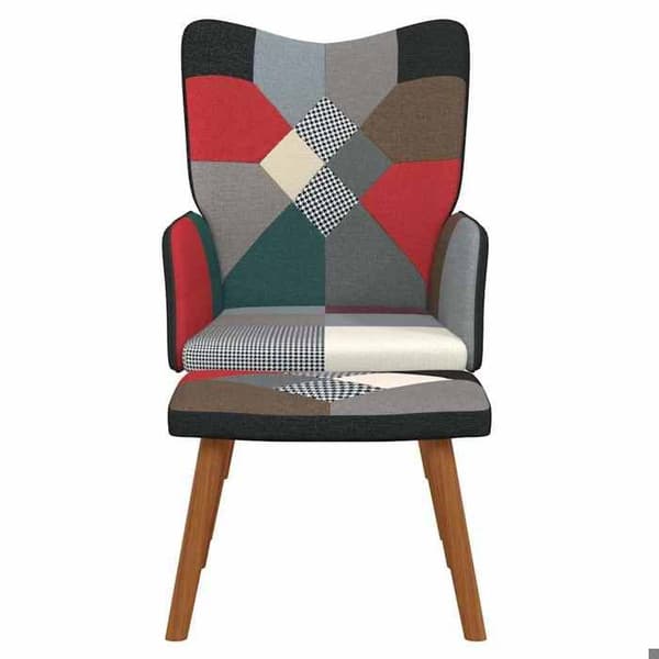 Maison Exclusive - Afslapningsstol med fodskammel Patchwork Stof