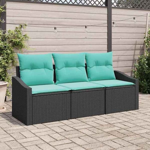 Havemøbler - EKSKLUSIVT HUS - Modulerbart design - Sort - Poly rattan & stålramme - Justerbart bord