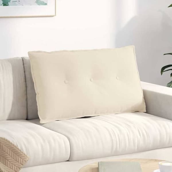 Rygpude - MAISON EXCLUSIVE - 80 x 50 cm - Rektangulær - Beige mikrofiber - Polyesterfyld beige