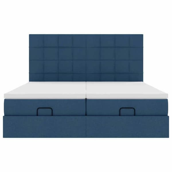 Maison Exclusive - Ottoman sängram med blå madrass 160x200 cm tyg