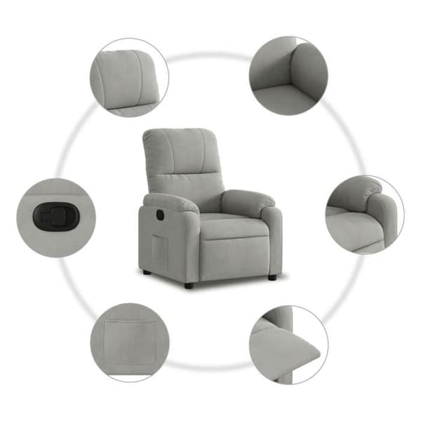 Maison Exclusive - Grå lys mikrofiber lænestol