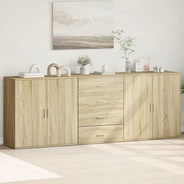 Maison Exclusive - 3 stk. Buffet Sonoma Eg Ingeniørtræ