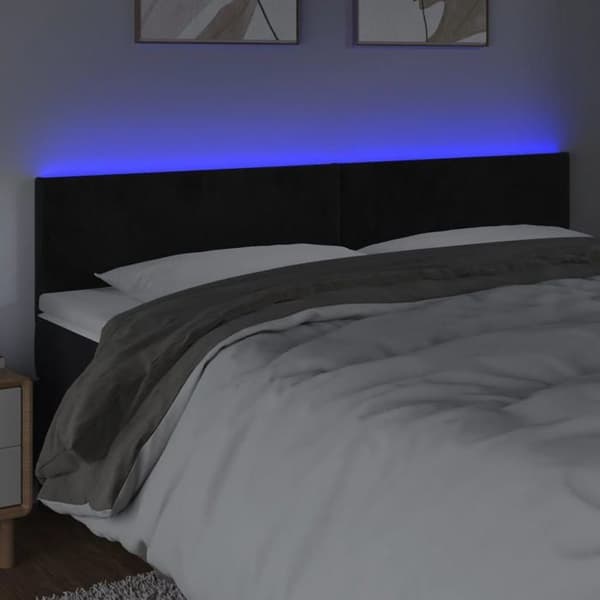 Maison Exclusive - LED-päätymustalla 180x5x78/88 cm sametti Svart