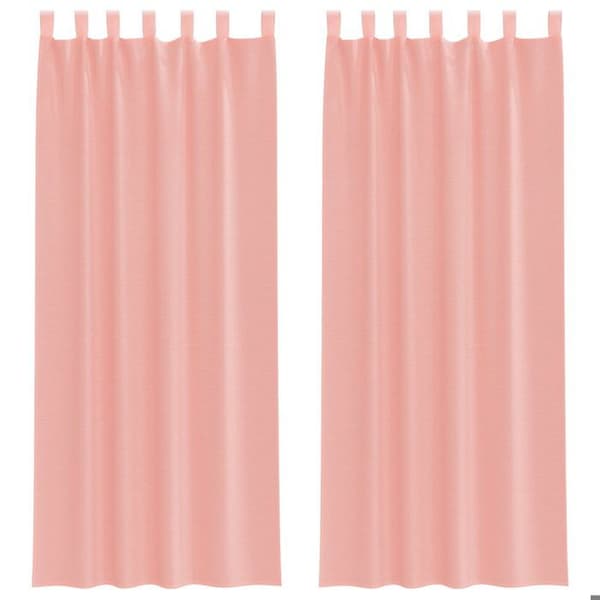 Verho - MAISON EXCLUSIVE - Standard - Vaaleanpunainen - Renkaat - 100% polyesteri Ros