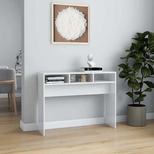 Maison Exclusive - Konsolbord vit glans 105x30x80 cm ingenjörsträ Vit