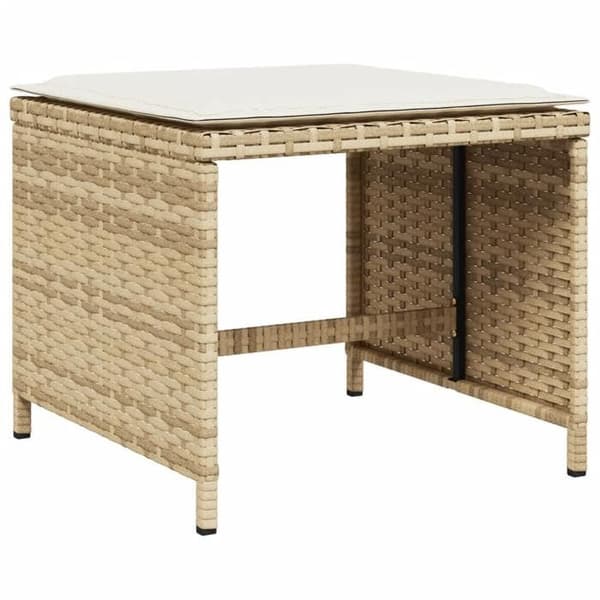 Maison Exclusive - Puutarhakalusteryhmä ja tyynyt 9 kpl beige Polyrottinki