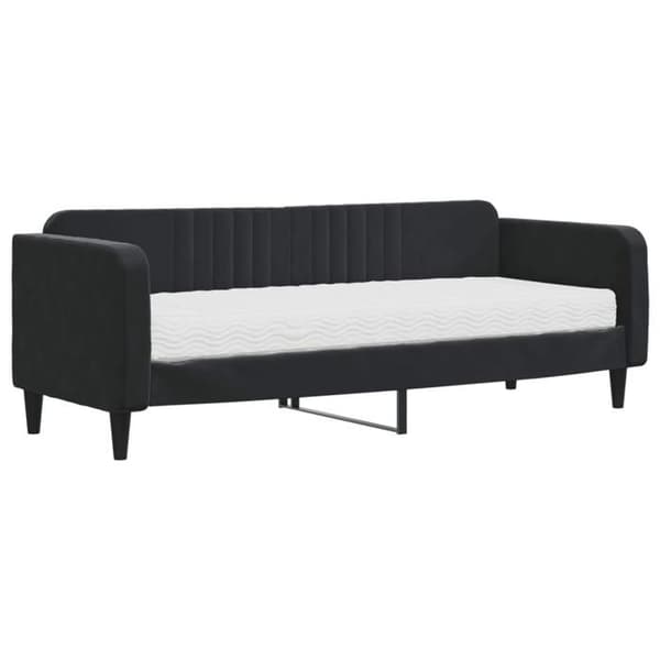 Maison Exclusive - Dagbädd med svart madrass 80x200 cm sammet