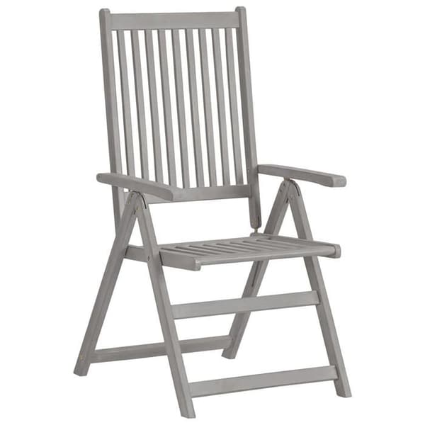 Maison Exclusive - Havestole med vippefunktion og puder sæt af 8 Grå Akacie