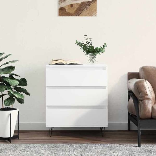 Maison Exclusive - Buffé Vit 60x35x70 cm Ingenjörsträ