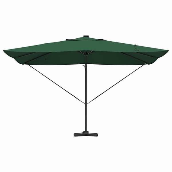 Parasol med sidearm - EKSKLUSIV HUS - Roma - 352x251x265 cm - Polyester & aluminium - Solenergi LED belysning Grön