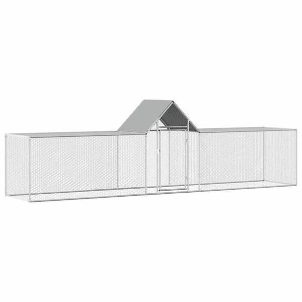 Exklusivt hus - Hönshus 5 x 1 x 1,5 m Galvaniserat stål Silver
