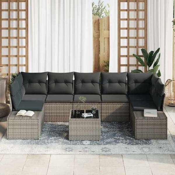 Maison Exclusive - 8 stk. have-sofa sæt i grå polyrotin