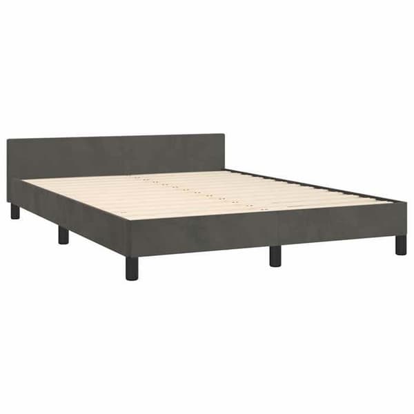 Maison Exclusive - Sängram utan madrass mörkgrå 140x190 cm sammet