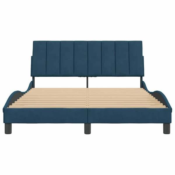 Maison Exclusive - Sängram utan madrass Hanko blå 140x200 cm sammet