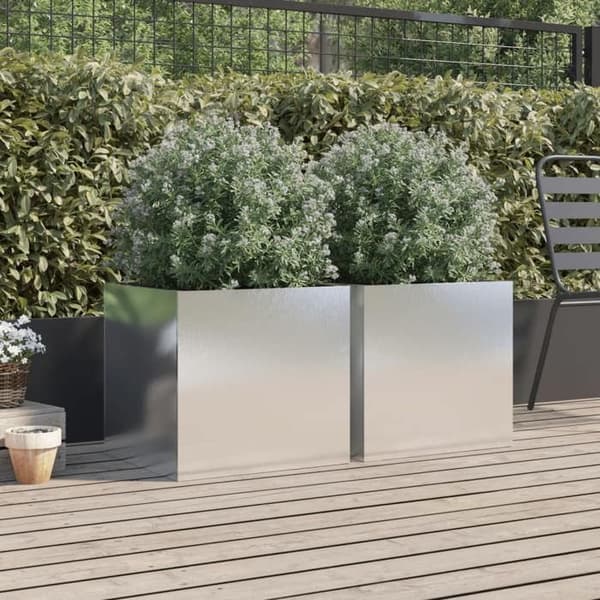Maison Exclusive - 2 stk. sølvfarvede plantekasser 49x47x46 cm i rustfrit stål