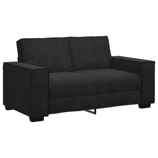 Maison Exclusive - 3 kpl:n sohvasetti tyynyillä, musta sametti