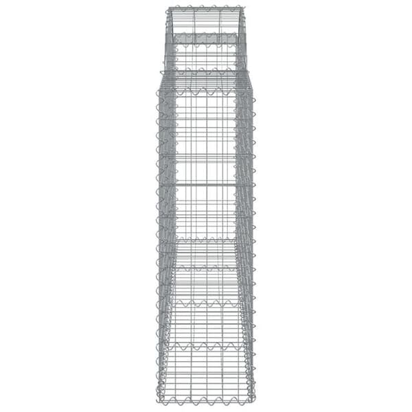 Gabionkorg - 9 st böjd - 200×30×100/120 cm - galvaniserat stål - tråd 3,5 mm silver-