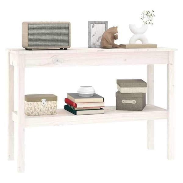 Maison Exclusive - Konsolbord Hvid 110x40x75 cm Solid fyrretræ