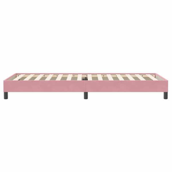 Sengestel - EKSKLUSIV HUS - 100x220 cm - Rosa - Velour - Lamelseng Ros