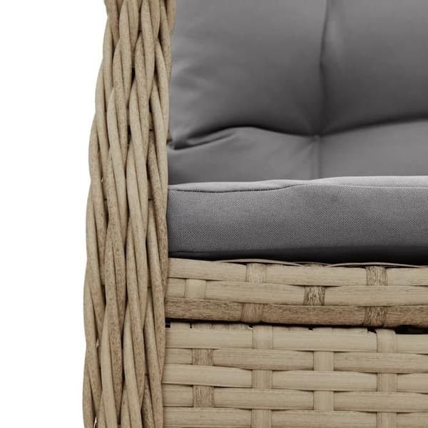 Maison Exclusive - Trädgårdsset med 5 delar i beige polyrotting med kuddar