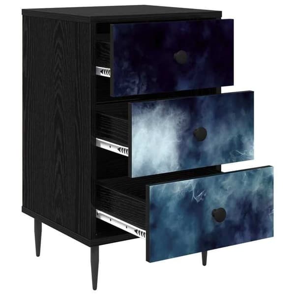 Maison Exclusive - Natbord RAALTE Sort eg 36 x 33 x 61 cm