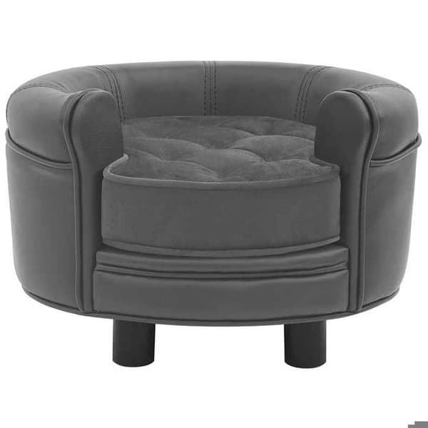 Maison Exclusive - Hundsoffa Grå 48x48x32 cm Plysch och konstläder Grå