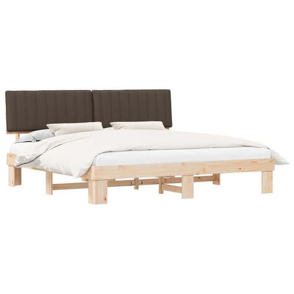 Maison Exclusive - Vuodekehys pehmustetulla päädyllä, taupe 200 x 200 cm Mol