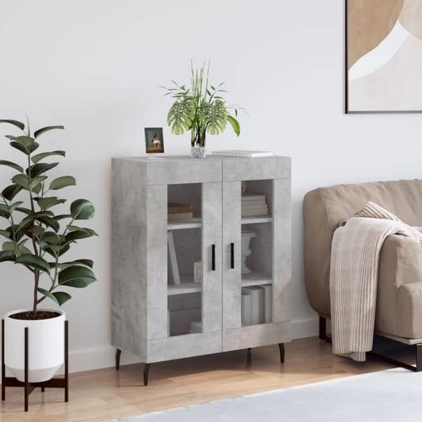 Maison Exclusive - Buffet grå beton 69,5x34x90 cm ingeniørtræ