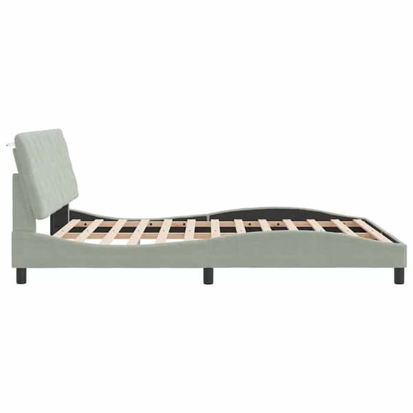 Maison Exclusive - Sengebund uden madras lys grå 160x200 cm velour