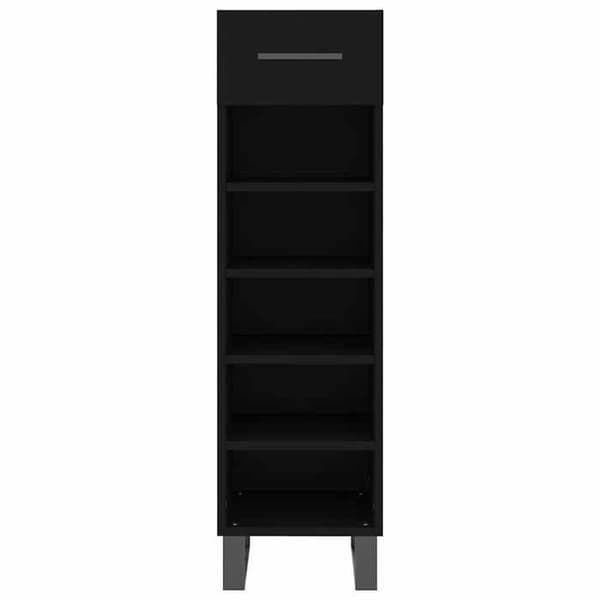 Maison Exclusive - Skoskab sort 30x35x105 cm ingeniørtræ