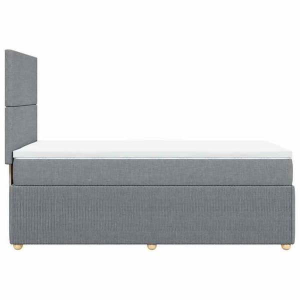 Maison Exclusive - Seng med lameller og madras Grå lys 100x200cm Stof