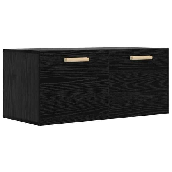 Maison Exclusive - Väggmonterad möbel Ek svart 80 x 36,5 x 35 cm