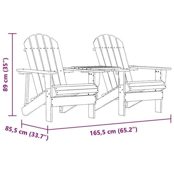 Maison Exclusive - Adirondack trädgårdsstolar med bord av solid gran