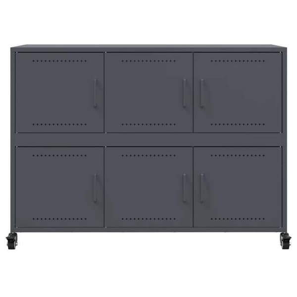 Buffet - EKSKLUSIVT HUS - Anthracite buffet - Holdbart stål - 4 hjul - 100,5 x 39 x 72 cm antracit