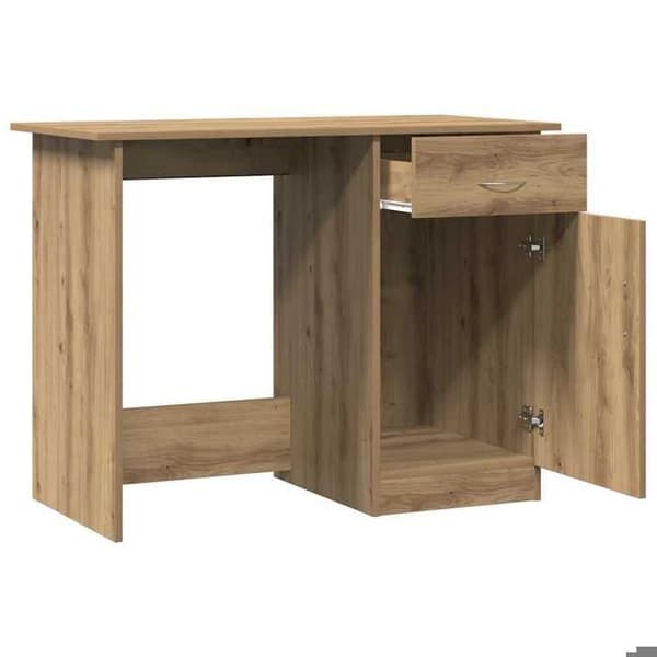 Maison Exclusive - Håndlavet egetræskontor 100x50x76 cm ingeniørtræ