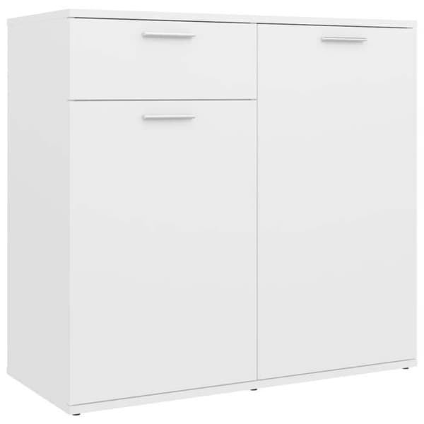 Buffet - EKSKLUSIVT HUS - 80x36x75 cm - Hvid - Spånplader - 2 døre & skuffe Vit