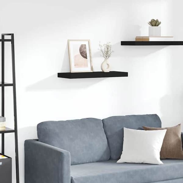 Maison Exclusive - Musta kelluva seinähylly 60x23,5x3,8 cm MDF