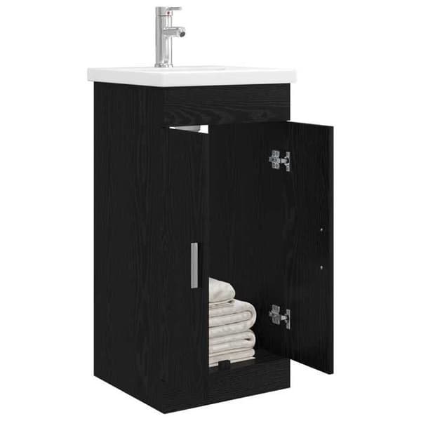 Maison Exclusive - Badeværelsesmøbel med vask, Sort eg 42 x 40 x 84,5 cm
