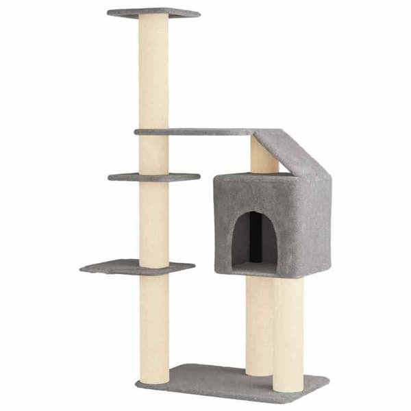 Maison Exclusive - Kattträd med sisal klöspålar Ljusgrå 183 cm