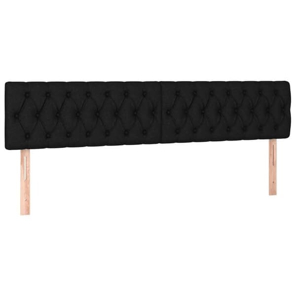 Maison Exclusive - Sengebund med lameller og madras Sort 180x200 cm Stof
